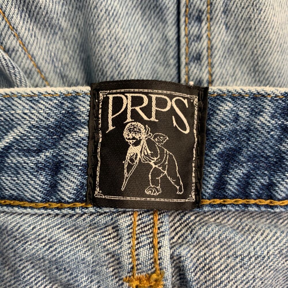PRPS Size 28 El Camino Blue Cotton Distressed Tapered Jeans - Picture 6 of 9